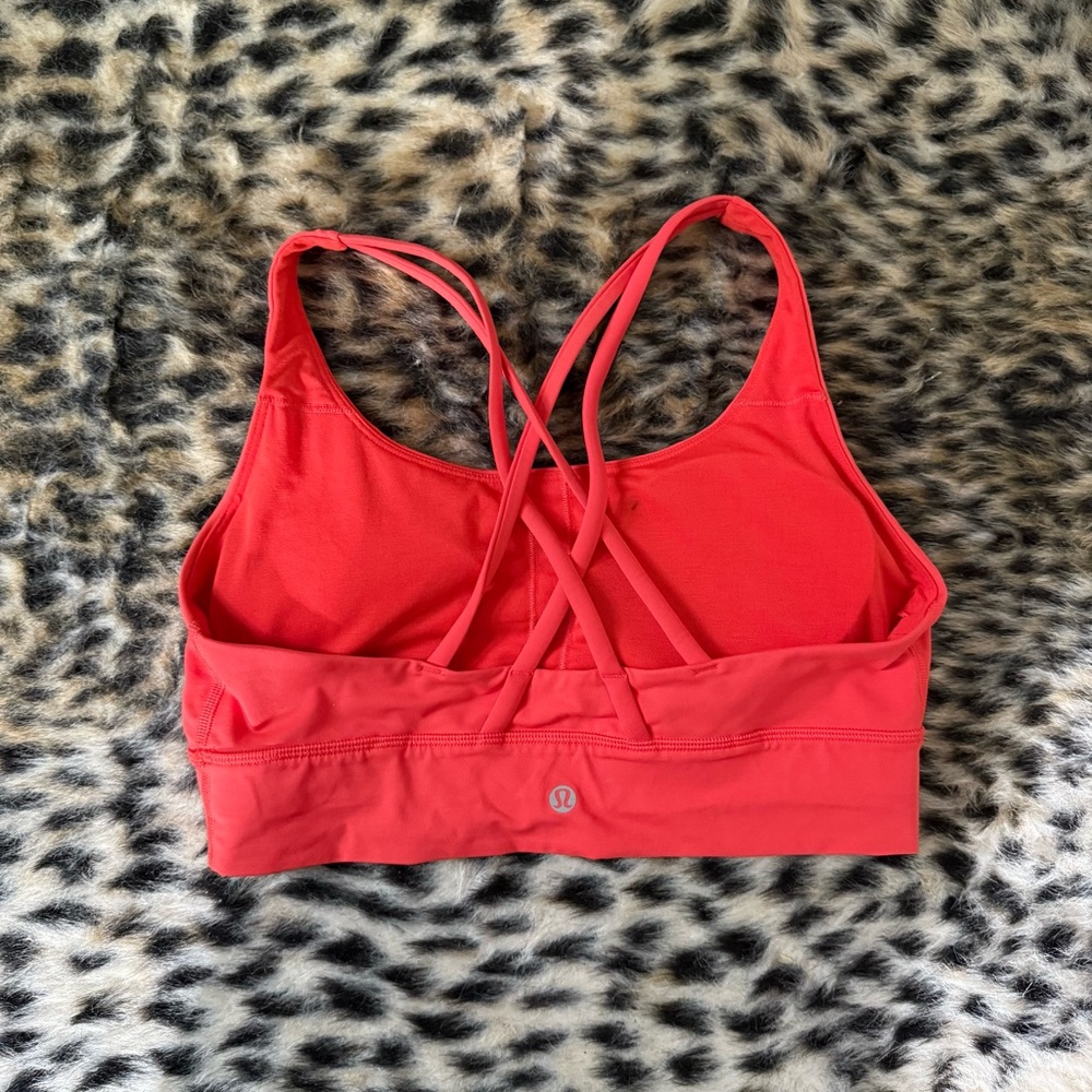 Lululemon Red Coral Energy Longline Sports Bra